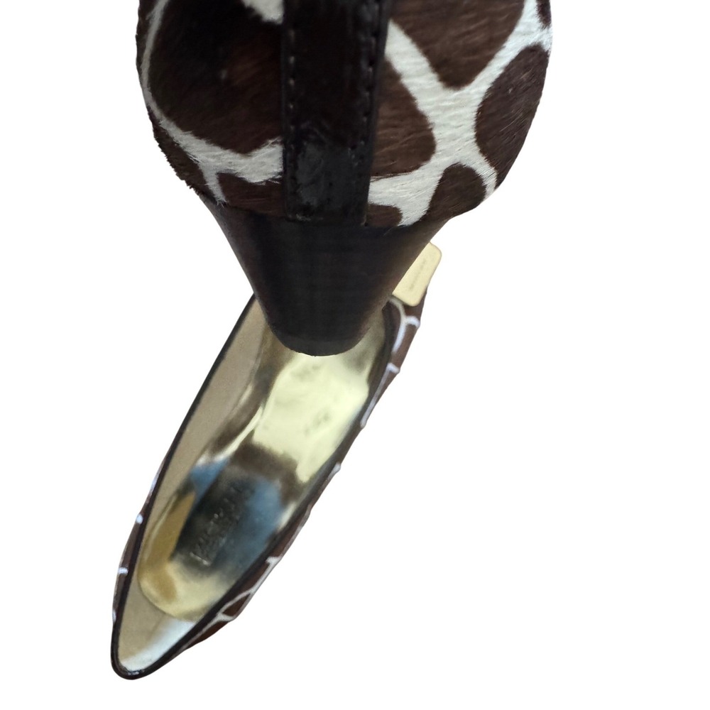Michael Kors Beverly Demi Wedge Cow Hair Shoes Giraffe Print Gold-tone plate 9M - Picture 9 of 10